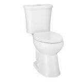 Glacier Bay Power Flush 12 in. Rough in 2-Piece 0.95 GPF/1.28 GPF Dual Flush Elongated Toilet in White with Slow-Close Seat Included    Customer Returns See Pictures
