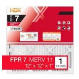 16 Boxes of HDX 12 in. x 12 in. x 1 in. Allergen Plus Pleated Air Filter FPR 7, MERV 11   Customer Returns See Pictures