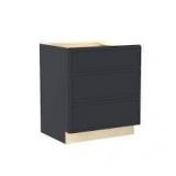 Home Decorators Collection Franklin 12 in. W x 24 in. D x 34.5 in. H Assembled Plywood Drawer Base Bath Cabinet in Valiant Onyx with Soft Close    Customer Returns See Pictures