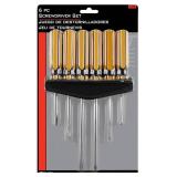 Performance Tool - Lot of 2 - 1419 6 Pc. Screwdriver Set - Heat Treated Alloy Steel with Plated Shafts with Organizer Rack (0930250)