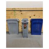 Rubbermaid - Lot of 3 - Slim Jim Trashcans