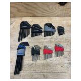 Different sets of hex key sets (lot of 8)