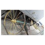 John Deere Side Delivery Rake. Wheels 54 in. Diam., 11 Ft. Long