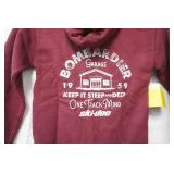 Kids Ski-Doo Bombardier Zip-Up Hoodie (Burgundy)