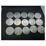 Fifteen Eisenhower Dollars: 10 different varieties