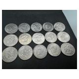 Fifteen Eisenhower Dollars: 10 different varieties