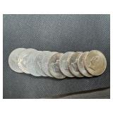 Ten Bicentennial Eisenhower Dollars: 8 Denver Mint, 2 Philadelphis Mint