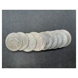 Ten Bicentennial Eisenhower Dollars: 8 Denver Mint, 2 Philadelphis Mint