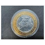 Limited Edition Riviera Hotel and Caino $10 Gaming Token-- Approx 0.60 Oz. of .999 Silver