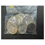 18 Silver Washington Quarters including: 1939-P,  1940s (5), 1950s (5), and 1960s (7)