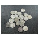Twenty-One Older Nickels: 19 mixed date and no date Buffalo Nickels; 1907 and 1910 V Nickels