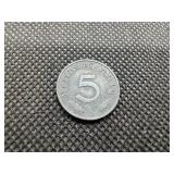 1942 Reichspfennig Nazi Germany WW II Coin with Swastika
