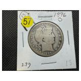 Semi Key Date 1896-O Silver Barber Half Dollar (Greybook Wholesale price for a G4 is $75)