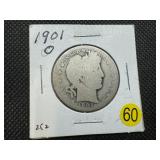 1901-O Silver Barber Half Dollar