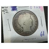 1905 Silver Barber Half Dollar