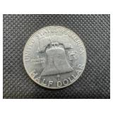 1954 AU Silver Franklin Dollar