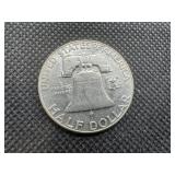 1954 AU Silver Franklin Dollar