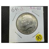 1964-D 90% Silver Kennedy Half Dollar