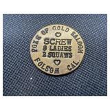 Poke of Gold Saloon Folsom, California Brothel Token