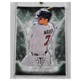 Joe Mauer 2015 Topps Emerald Triple Threads #35 and Numbered 38/250 - Minnesota Twins Baseball Card