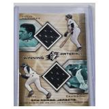 Edgar Martinez and Mike Cameron 2002 Upper Deck SPx Winning Materials Game Used Dual Relic - Seattle Mariners Baseball Card