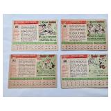 Lot of 4 Vintage Topps 1955 Baseball Cards Featuring Ray Boone, Joe Cunningham, Steve Bilko, and Bob Grim