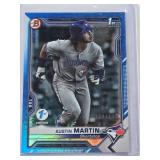 Austin Martin Rookie 2021 Bowman Blue Foil 1st Edition #BFE-87 and Numbered 134/150 - Toronto Blue Jays Baseball Card