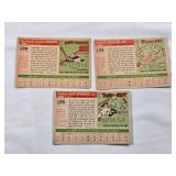 Lot of 3 Vintage 1955 Topps Baseball Cards Featuring Ray Herbert, Joe Jay, and Veston Stewart
