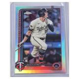 Brooks Lee Rookie 2025 Topps Chrome Refractor #234 - Minnesota Twins Baseball Card