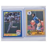 Lot of 2 - Deion Sanders Baseball Rookie and Bo Jackson Baseball Rookie Future Stars