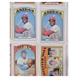 Lot of 50 Vintage 1972 Topps Baseball Cards Featuring Players Like Mike Cuellar and Ron Bryant