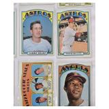 Lot of 50 Vintage 1972 Topps Baseball Cards Featuring Players Like Mike Cuellar and Ron Bryant
