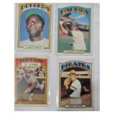 Lot of 50 Vintage 1972 Topps Baseball Cards Featuring Players Like Mike Cuellar and Ron Bryant