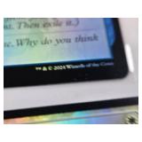 Magic: The Gathering Foil Cards Including Copycrook, Depth Defiler, and Reflective Golem with copyright years including 2021 and 2024