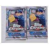 Lot of 2 Unopened Packs of 2025 Topps Chrome Baseball
