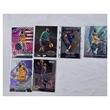 Lot of 6 LeBron James Insert Cards including National Pride, Epic Performers, Dominance, Metal, Crusade, Give and Go