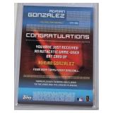 Adrian Gonzalez Rookie Relic Auto 2004 Topps Finest Refractor FR-AG - Texas Rangers Baseball Card