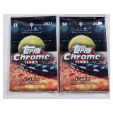 Lot of 2 Unopened Packs of 2021 Topps Chrome Tennis