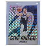 Luka Doncic 2023-24 Panini Mosaic Prizm Give and Go #11 - Dallas Mavericks Basketball Card