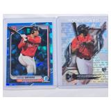 Lot of 2 Rafael Devers Baseball Cards Including a Rooke and Sapphire