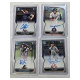Lot of 4 1st Bowman Cards Featuring Kenedy Corona Auto, Luis Serna Auto, Connor Staine Auto, and Ronald Hernandez Auto