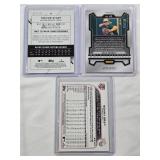 Lot of 3 Numbered Refractros Max Muncy Panini Prizm 275/299, Trevor Story Topps Finest 97/150, and Sonny Gray Topps Chrome 51/75