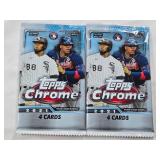 Lot of 2 Unopened Packs of 2021 Topps Chrome Baseball