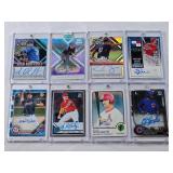 Lot of 8 Baseball Cards In Magnetic One Touch Cases Featuring Sean Reid-Foley, Justin Sheffield, Ryan Holgate and Others with Autographs and Prospect Signatures