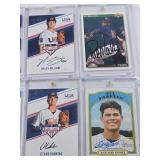 Lot of 8 Baseball Cards All in Magnetic One Touch Cases Featuring Payton Henry, Brent Honeywell, Ryley Gilliam, Pat Mahomes, Jackson Rutledge, Brooks Gosswein, Ethan Hankins, and Antonio Gomez with Au