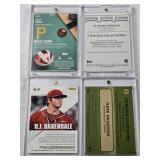 Lot of 7 Baseball Cards in Magnetic and Screw Down One Touch Cases Featuring Alfonso Soriano, Mike Trout, and Roger Clemens with Autographs and Relics.