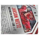 Lot of 8 Baseball Cards in Magnetic One Touches with Chance Adams, Dennis Santana, Blake Rutherford, Julio Pablo Martinez, Jackie Bradley Jr., Jason Jennings, Jordon Montgomery, and Jakson Reetz. Incl