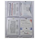 Lot of 8 Football Cards with 7 in Magnetic One Touch Cases Featuring Jimmy Garoppolo Rookie, Xavier Worthy, Jason Sehorn, Jason Kelce, Chris Spielman