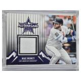 Lot of 8 Baseball Cards 7 in Magnetic One Touch Cases Featuring Mike Trout, Max Muncy, Evan Carter, Justus Sheffield, Myke Towers, Jasson Dominguez, Ben Schwartz, and Paul Skenes. Includes Rookie, All