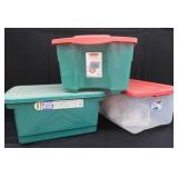 3 CHRISTMAS STORAGE  BINS.